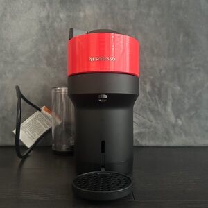 Nespresso Vibrant Red and Matte Black Coffee Maker